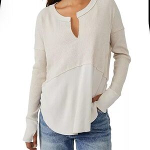 “We The Free” Monterey Thermal Top  | Oversized | Cream | XS